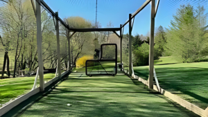 Backyard Batting Cage with Lumbar Posts