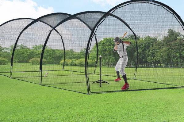 A portable backyard batting cage